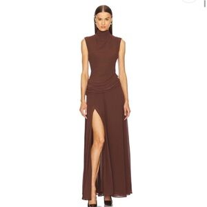 Revolve L’Academie by Marianna Brown Drapey Mock Neck Gown